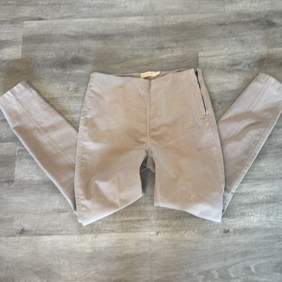 TORY BURCH Billet Leggings Pants Micro Corduroy Side Zipper Skinny Tan Size 29 - Picture 11 of 11